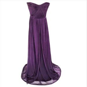 David's Bridal Purple Strapless Prom Dress